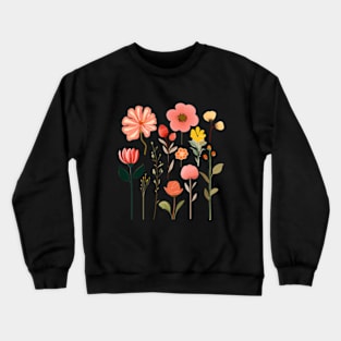 Botanical Beauty Design! Floral Motifs-Floral Illustration Crewneck Sweatshirt